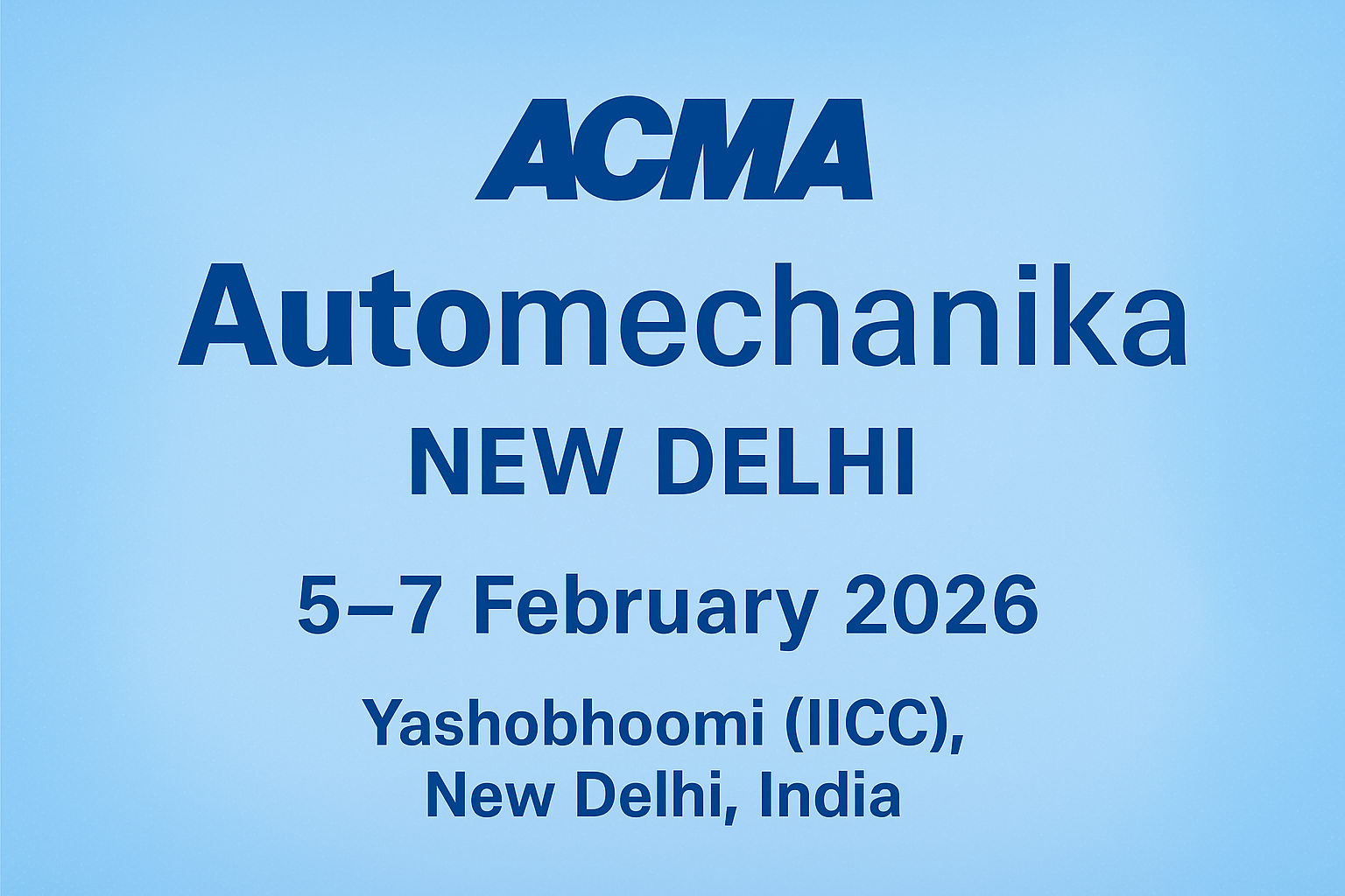 ACMA Automechanika New Delhi 2026